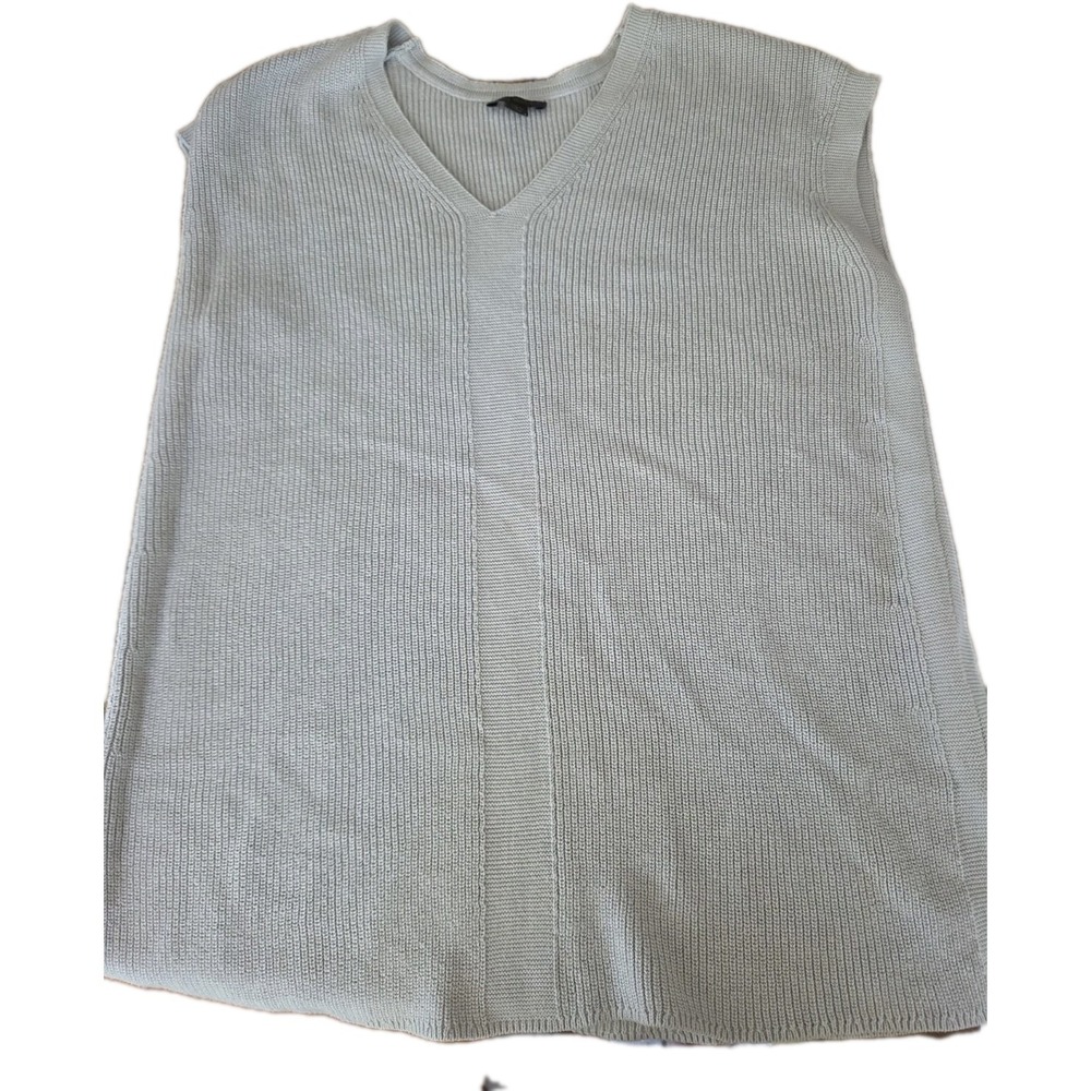 J. Jill Sweater Vest Womens Small Petite LongGray V Neck Knit Wearever Lagenlook